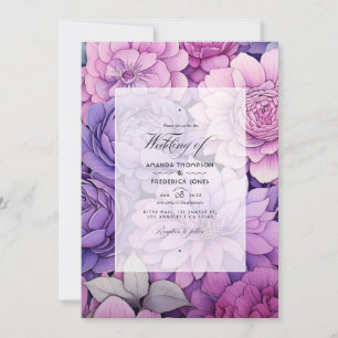 Invitation Mariage Floral Mauve