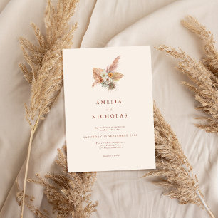 Invitation Mariage floral minimaliste Rustique Boho