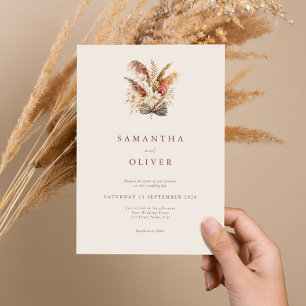 Invitation Mariage floral minimaliste Rustique Boho