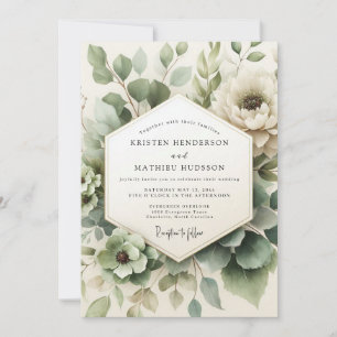 Invitation Mariage Floral Misty Vert Sauge