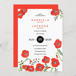 Invitation mariage floral moderne