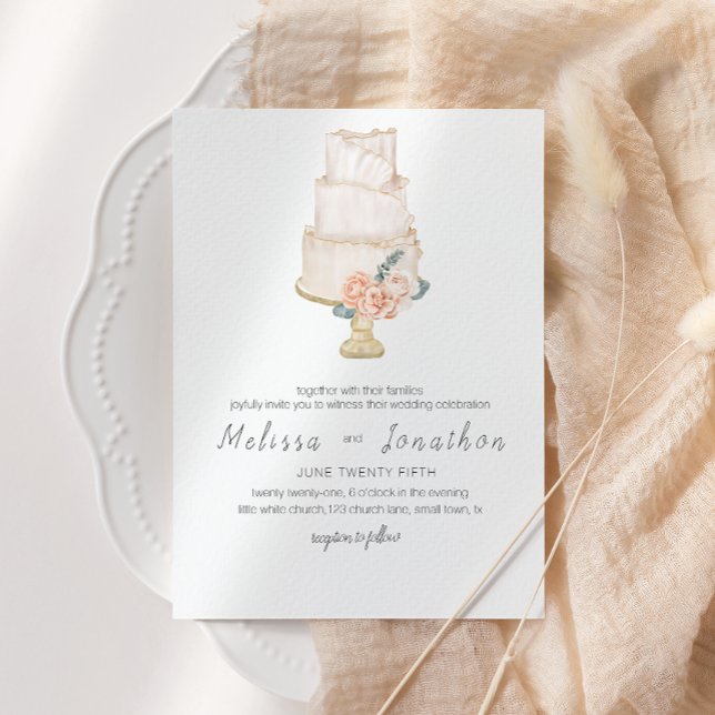 Invitation Mariage floral moderne Boho rose élégant (Créateur téléchargé)