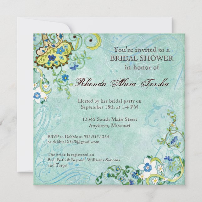 Invitation Mariage floral moderne de Paisley (Devant)