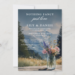 Invitation Mariage Floral Montagnard dans un Pot Mason