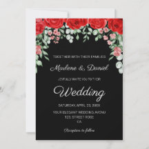 Mariage Floral Noir et Rouge moderne