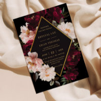 Mariage floral noir noir foncé Moody Bourgogne