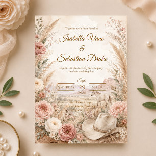 Invitation Mariage Floral Occidental Romantique
