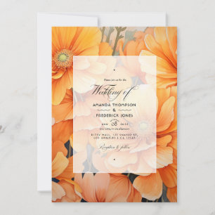 Invitation Mariage Floral Orange