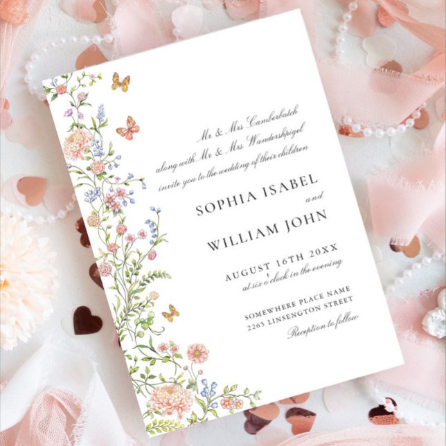 Invitation Mariage floral orange Grace Pastel Blush (Créateur téléchargé)