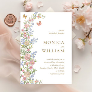 Invitation Mariage floral orange Grace Pastel Blush