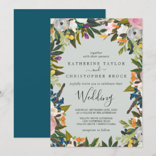 Invitation Mariage floral peint