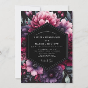 Invitation Mariage Floral Plum Moody Flora