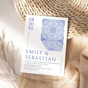 Invitation Mariage Floral Porcelain Floral
