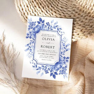 Invitation Mariage Floral Porcelain Floral