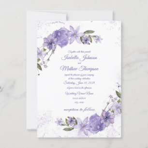 Invitation Mariage floral pourpre