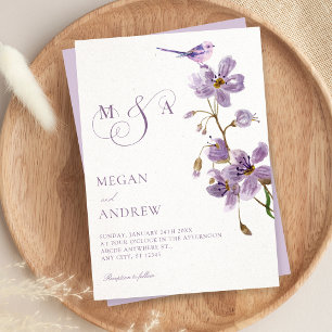 Invitation Mariage floral pourpre