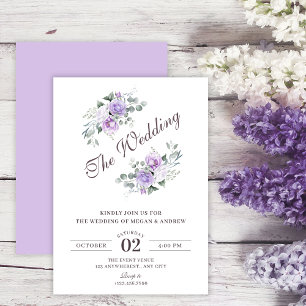 Invitation Mariage floral pourpre