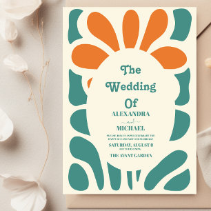 Invitation Mariage Floral Rétro Pastel