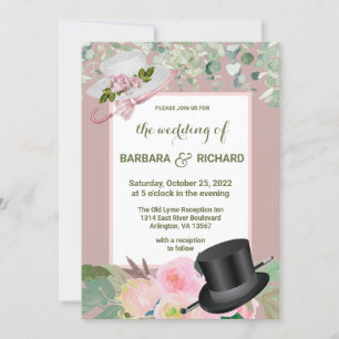 Invitation Mariage floral romantique Dusty Rose