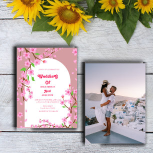 INVITATION MARIAGE FLORAL ROSE CLASSÉ