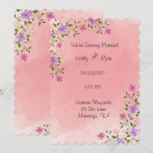 Invitation Mariage floral rose Elegant