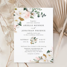 Mariage floral rose et blanc Magnolia