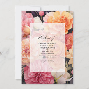 Invitation Mariage Floral Rose et Pêche