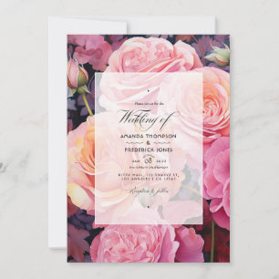 Invitation Mariage Floral Rose Gold et Blush