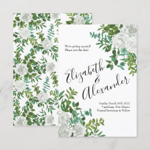 Invitation Mariage floral rose noire et blanche