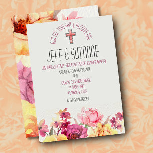 Invitation Mariage Floral Rose Pâle Élégant Inspirant