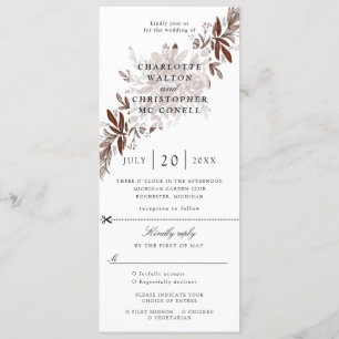 Invitation Mariage floral rose pâle invite w rsvp attaché