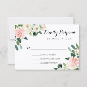 Invitation Mariage floral rose pêche