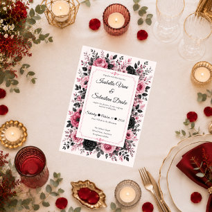 Invitation Mariage Floral Rose Romantique