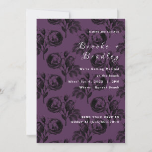 Invitation Mariage Floral Rose Violet Clair