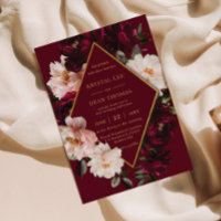 Mariage Floral Rouge Burgundy Élégant Humeur