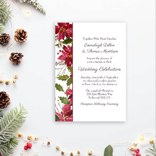Invitation Mariage floral rouge écarlate