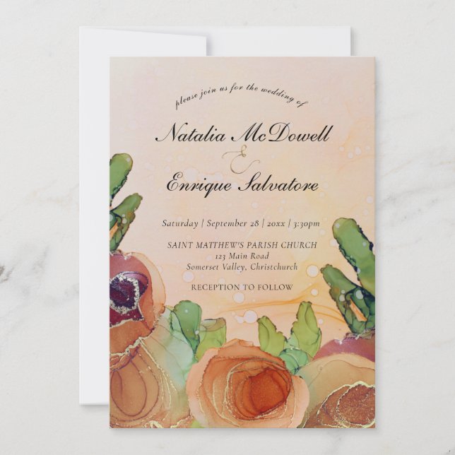 Invitation Mariage floral rustique (Devant)
