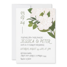 Mariage floral rustique blanc vert aquarelle