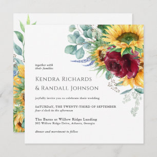 Invitation Mariage floral rustique Boho