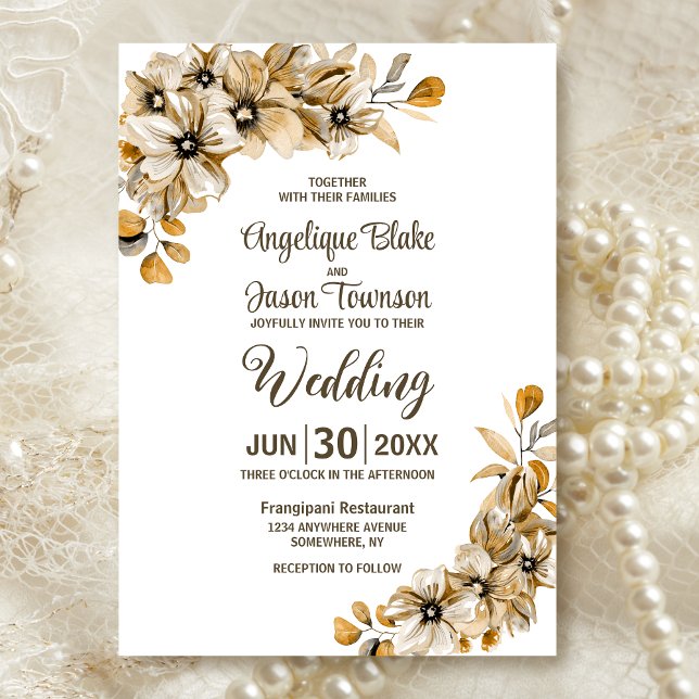 Invitation Mariage floral rustique d'automne (Créateur téléchargé)