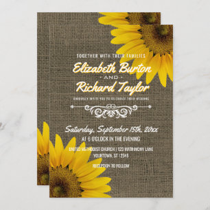 Invitation Mariage floral rustique de Burlap