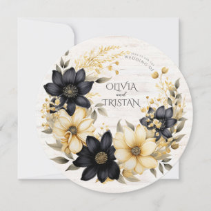 Invitation Mariage floral rustique Mariage rond