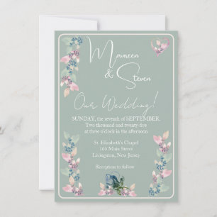 Invitation Mariage floral Sage, Rose & White Hues