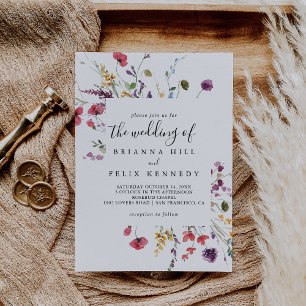 Invitation Mariage Floral Sauvage Classique De