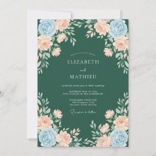 Invitation Mariage Floral Serein Vert Forêt