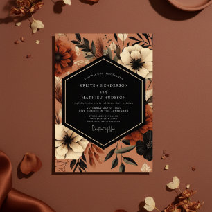 Invitation Mariage Floral Sienne Automne Flourissant