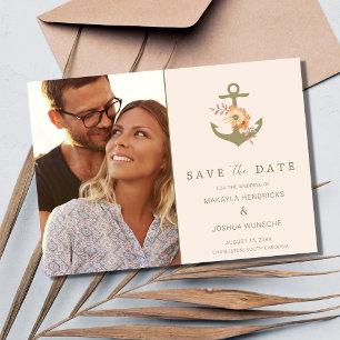 Invitation Mariage floral simple Boho nautique Enregistrer la