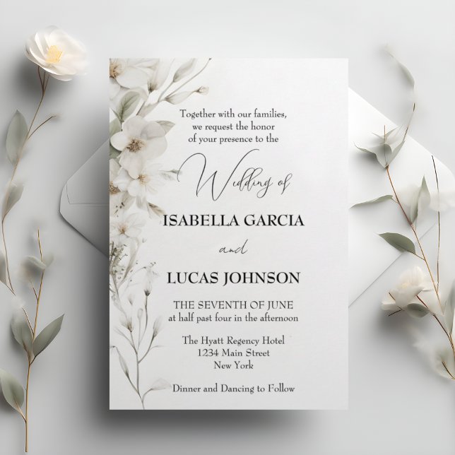 Invitation Mariage floral simple et élégant (Créateur téléchargé)