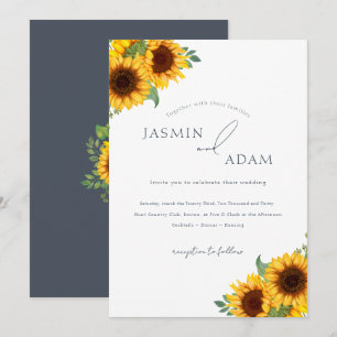 Invitation Mariage Floral Tournesol Bohème