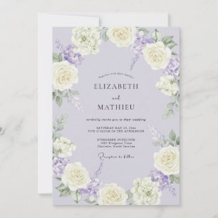 Invitation Mariage Floral Tranquille Lavande